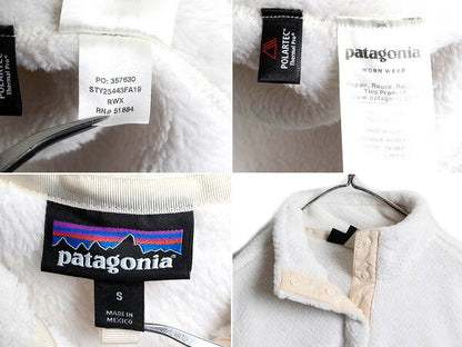 希少サイズ S ■ 19年製 パタゴニア リツール スナップT プルオーバー ジャケット ( レディース ) Patagonia フリース ブルゾン ボア 白