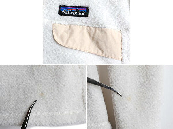 希少サイズ S ■ 19年製 パタゴニア リツール スナップT プルオーバー ジャケット ( レディース ) Patagonia フリース ブルゾン ボア 白