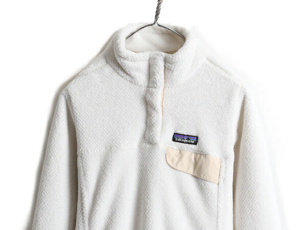 希少サイズ S ■ 19年製 パタゴニア リツール スナップT プルオーバー ジャケット ( レディース ) Patagonia フリース ブルゾン ボア 白
