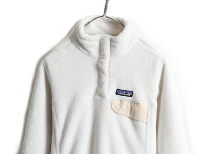 希少サイズ S ■ 19年製 パタゴニア リツール スナップT プルオーバー ジャケット ( レディース ) Patagonia フリース ブルゾン ボア 白