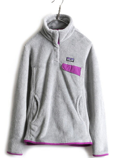 希少サイズ S ■ 13年製 パタゴニア リツール スナップT プルオーバー ジャケット レディース / Patagonia フリース ボア ブルゾン グレー