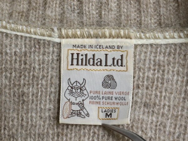 70s 80s アイスランド製 Hilda タートルネック ウール ニット セーター レディース M ヴィンテージ ノルディック バーズアイ ハイネック
