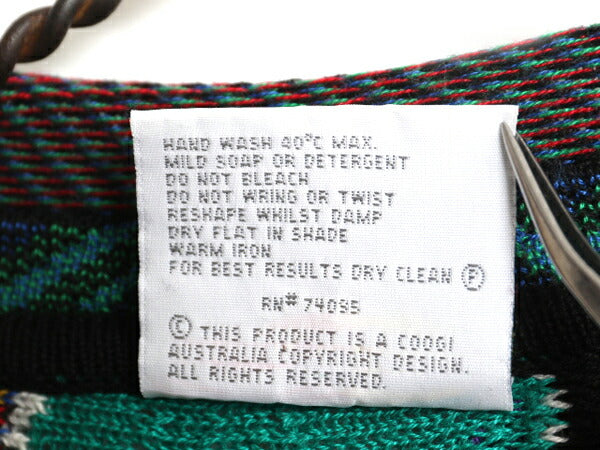 90s オーストラリア製 COOGI 3D 立体編み コットン ニット セーター メンズ M / オールド クージー デザイン マルチカラー 総柄 カラフル