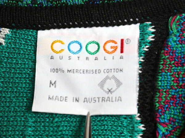 90s オーストラリア製 COOGI 3D 立体編み コットン ニット セーター メンズ M / オールド クージー デザイン マルチカラー 総柄 カラフル