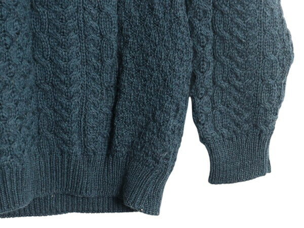 アイルランド製 Carraig Donn フィッシャーマン ウール ニット セーター メンズ レディース L / アラン ケーブル ローゲージ クルーネック