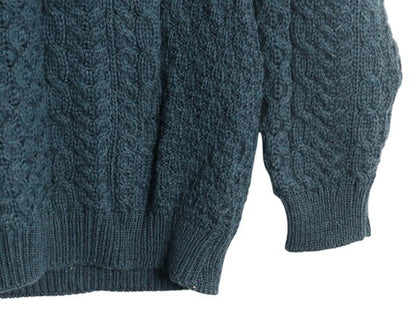 アイルランド製 Carraig Donn フィッシャーマン ウール ニット セーター メンズ レディース L / アラン ケーブル ローゲージ クルーネック
