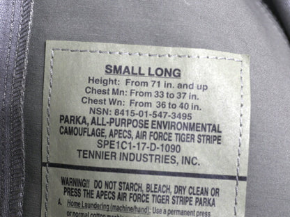デッドストック 米軍実物 APECS デジタル タイガーカモ 迷彩 ゴアテックス ジャケット SMALL LONG / 新品 17年製 ミリタリー 軍物 USAF ABU