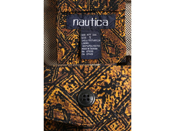 90s ノーティカ 総柄 ナイロン ショートパンツ メンズ S / 古着 90年代 オールド NAUTICA 短パン 半パン ショーツ 水陸両用 マルチカラー