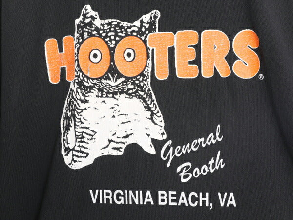 00s HOOTERS 両面 プリント 半袖 Tシャツ メンズ XL 古着 00年代 オールド 企業物 当時物 キャラクター フーターズ ブラック 大きいサイズ