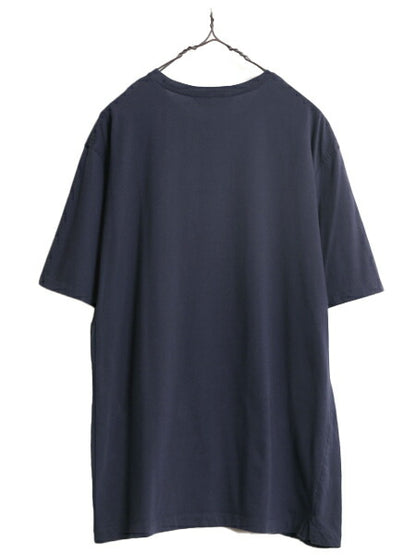 ブルックスブラザーズ プリント 半袖 Tシャツ メンズ L 程/ 古着 Brooks Brothers ロゴT コットン シングルステッチ クルーネック ネイビー