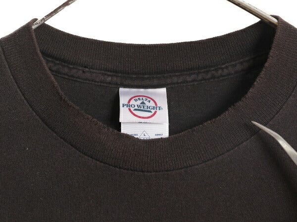00s ジョーク メッセージ プリント 半袖 Tシャツ メンズ L 古着 00年代 オールド プリントT ヘビーウェイト 黒 クルーネック ブラック 黒T