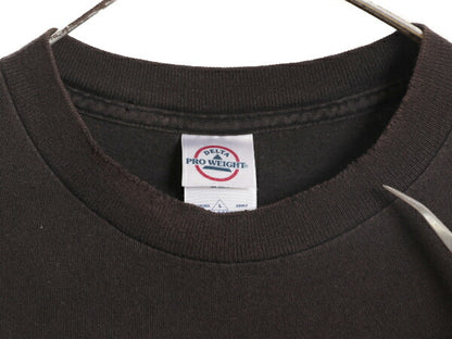 00s ジョーク メッセージ プリント 半袖 Tシャツ メンズ L 古着 00年代 オールド プリントT ヘビーウェイト 黒 クルーネック ブラック 黒T