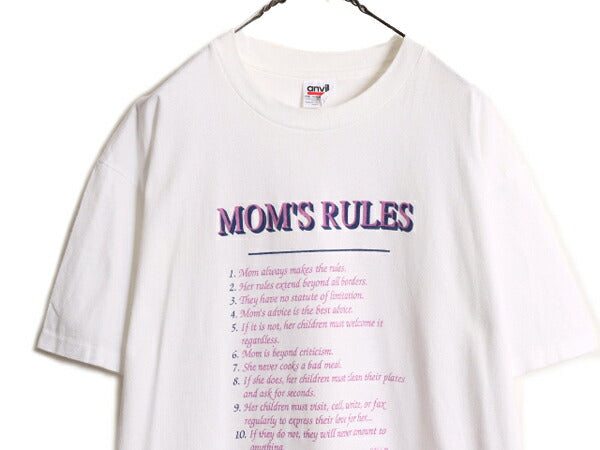 90s USA製 メッセージ プリント 半袖 Tシャツ メンズ XL 90年代 オールド ジョーク 大きいサイズ シングルステッチ 白T 白 ヘビーウェイト