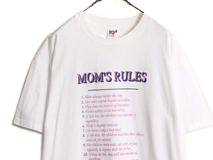 90s USA製 メッセージ プリント 半袖 Tシャツ メンズ XL 90年代 オールド ジョーク 大きいサイズ シングルステッチ 白T 白 ヘビーウェイト