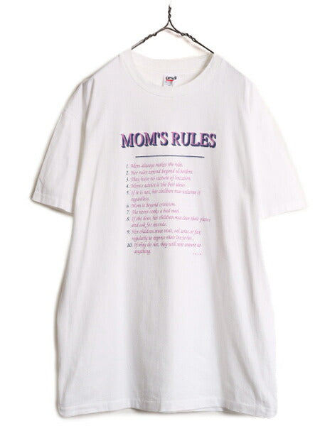 90s USA製 メッセージ プリント 半袖 Tシャツ メンズ XL 90年代 オールド ジョーク 大きいサイズ シングルステッチ 白T 白 ヘビーウェイト