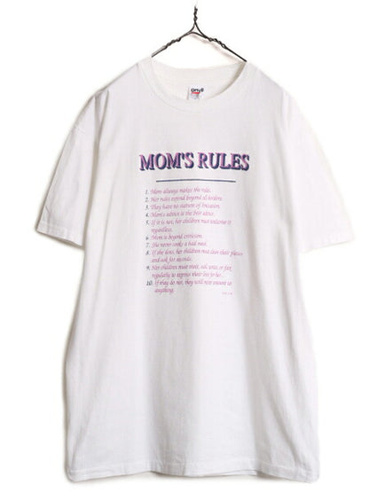 90s USA製 メッセージ プリント 半袖 Tシャツ メンズ XL 90年代 オールド ジョーク 大きいサイズ シングルステッチ 白T 白 ヘビーウェイト