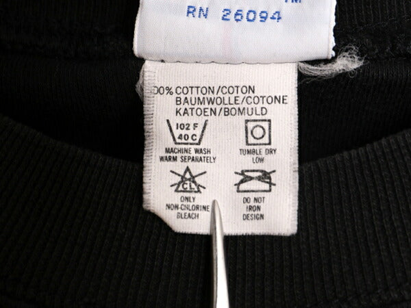 80s USA製 チャンピオン ワンポイント 半袖 Tシャツ メンズ M ヴィンテージ Champion 100% ストレッチ コットン ヘビーウェイト 目付き 黒