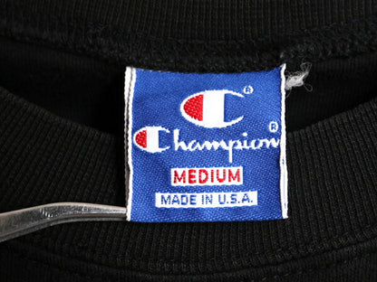 80s USA製 チャンピオン ワンポイント 半袖 Tシャツ メンズ M ヴィンテージ Champion 100% ストレッチ コットン ヘビーウェイト 目付き 黒