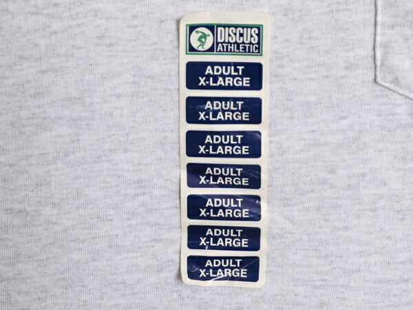 デッドストック 00s ディスカス ポケット付き 無地 半袖 Tシャツ メンズ XL 新品 00年代 オールド DISCUS 無地T ポケT 大きいサイズ グレー