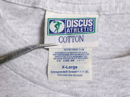 デッドストック 00s ディスカス ポケット付き 無地 半袖 Tシャツ メンズ XL 新品 00年代 オールド DISCUS 無地T ポケT 大きいサイズ グレー