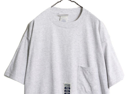 デッドストック 00s ディスカス ポケット付き 無地 半袖 Tシャツ メンズ XL 新品 00年代 オールド DISCUS 無地T ポケT 大きいサイズ グレー