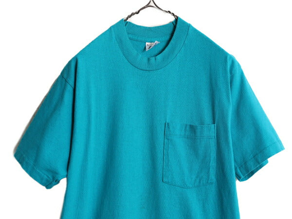90s USA製 BVD ポケット付き 無地 半袖 Tシャツ メンズ L 古着 90年代 オールド シングルステッチ 無地T ポケT ヘビーウェイト 半袖Tシャツ