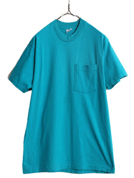 90s USA製 BVD ポケット付き 無地 半袖 Tシャツ メンズ L 古着 90年代 オールド シングルステッチ 無地T ポケT ヘビーウェイト 半袖Tシャツ