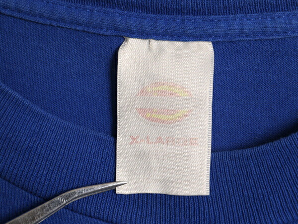 90s USA製 ディッキーズ ポケット付き 無地 半袖 Tシャツ メンズ XL 古着 90年代 オールド Dickies ポケT 大きいサイズ ヘビーウェイト 青