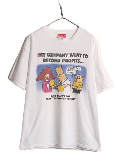 90s USA製 ジョーク キャラクター イラスト プリント 半袖 Tシャツ メンズ XL / 古着 90年代 オールド アート 大きいサイズ ヘビーウェイト
