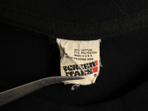 80s USA製 ジョーク メッセージ プリント 半袖 Tシャツ メンズ L 黒 80年代 ヴィンテージ 当時物 シングルステッチ グラフィック ブラック
