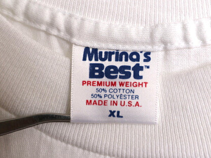 デッドストック 90s USA製 ジョーク メッセージ プリント 半袖 Tシャツ メンズ XL 90年代 オールド 大きいサイズ 白T シングルステッチ 白