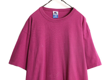 90s チャンピオン 無地 半袖 Tシャツ メンズ XL / 90年代 オールド Champion 目無し 100% コットン ヘビーウェイト 大きいサイズ パープル