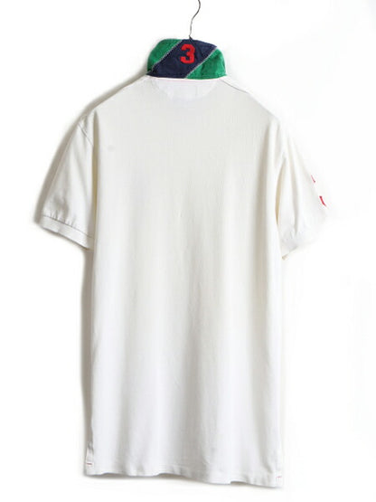 ビッグポニー 希少サイズ S ■ POLO ポロ ラルフローレン 鹿の子 半袖 ポロシャツ ( メンズ ) ラガーシャツ タイプ 半袖シャツ ラグビー 白