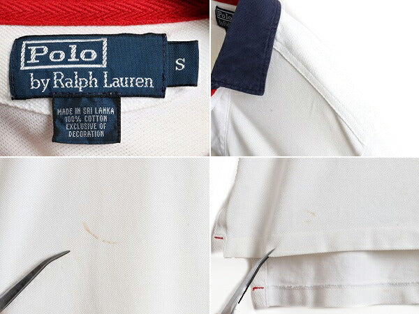 ビッグポニー 希少サイズ S ■ POLO ポロ ラルフローレン 鹿の子 半袖 ポロシャツ ( メンズ ) ラガーシャツ タイプ 半袖シャツ ラグビー 白