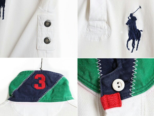ビッグポニー 希少サイズ S ■ POLO ポロ ラルフローレン 鹿の子 半袖 ポロシャツ ( メンズ ) ラガーシャツ タイプ 半袖シャツ ラグビー 白
