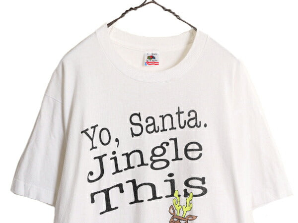 90s USA製 エロ ジョーク メッセージ プリント 半袖 Tシャツ メンズ L / 90年代 オールド 下ネタ キャタクター イラスト シングルステッチ