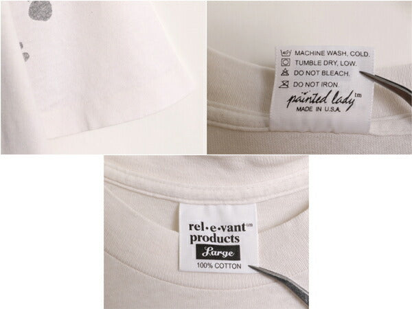 90s USA製 rel e vant products ドッグ イラスト プリント Tシャツ メンズ レディース L / 古着 90年代 オールド アニマル 犬 アート 総柄
