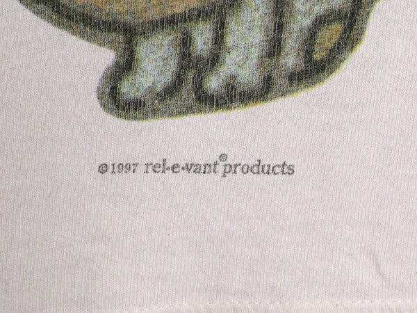 90s USA製 rel e vant products ドッグ イラスト プリント Tシャツ メンズ レディース L / 古着 90年代 オールド アニマル 犬 アート 総柄