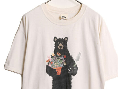 00s クマ アート イラスト プリント 半袖 Tシャツ メンズ XL / 00年代 オールド 大きいサイズ グラフィック ヘビーウェイト キャラクター