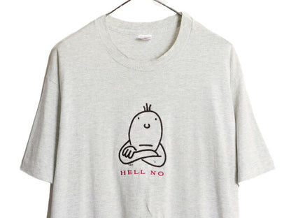 90s USA製 ジョーク イラスト 刺繍 半袖 Tシャツ メンズ XL / 古着 90年代 オールド キャラクター アート ヘビーウェイト シングルステッチ