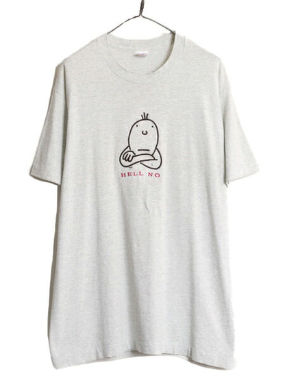 90s USA製 ジョーク イラスト 刺繍 半袖 Tシャツ メンズ XL / 古着 90年代 オールド キャラクター アート ヘビーウェイト シングルステッチ