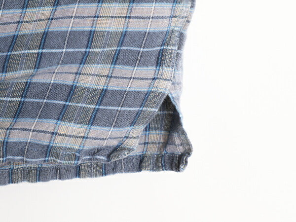 90s ゲス チェック ループ留め オープンカラー 半袖 シャツ メンズ XL 程/ オールド GUESS リネン 半袖シャツ 開襟 大きいサイズ ボックス
