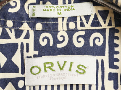 00s オービス 半袖 アロハ シャツ メンズ M / 古着 00年代 オールド ORVIS 半袖シャツ コットン 総柄 ハワイアン ポケット付き ネイティブ