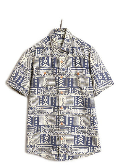 00s オービス 半袖 アロハ シャツ メンズ M / 古着 00年代 オールド ORVIS 半袖シャツ コットン 総柄 ハワイアン ポケット付き ネイティブ