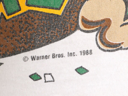 80s USA製 ワーナー タズマニアンデビル プリント 半袖 Tシャツ メンズ XL 古着 ヴィンテージ キャラクター イラスト シングルステッチ 白