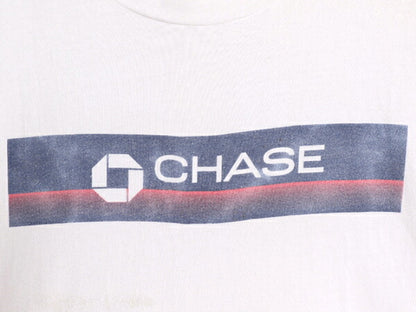 90s 企業 ロゴ プリント 半袖 Tシャツ メンズ XL / CHASE 銀行 オールド シングルステッチ ヘビーウェイト 大きいサイズ グラフィック 白