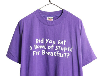 90s ジョーク メッセージ プリント 半袖 Tシャツ メンズ XL 90年代 オールド グラフィック 大きいサイズ シングルステッチ ヘビーウェイト