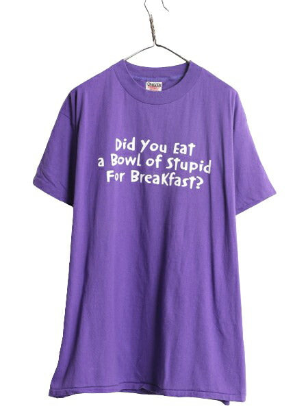 90s ジョーク メッセージ プリント 半袖 Tシャツ メンズ XL 90年代 オールド グラフィック 大きいサイズ シングルステッチ ヘビーウェイト