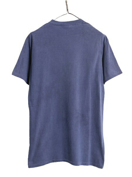 90s USA製 企業 ロゴ プリント 半袖 Tシャツ メンズ M / 古着 90年代 オールド ヘビーウェイト シングルステッチ アート グラフィック 紺