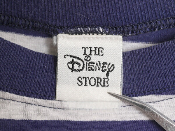 00s ディズニー オフィシャル ティガー 刺繍 ボーダー 半袖 Tシャツ メンズ XL 程 キャラクター イラスト シングルステッチ ヘビーウェイト